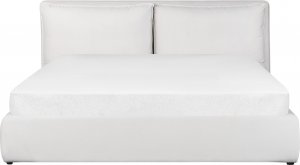 Beliani Łóżko z pojemnikiem welurowe 180 x 200 cm złamana biel BAJONNA 5