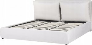 Beliani Łóżko z pojemnikiem welurowe 180 x 200 cm złamana biel BAJONNA 6