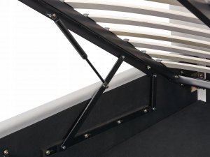 Beliani Łóżko z pojemnikiem welurowe 180 x 200 cm złamana biel BAJONNA 9