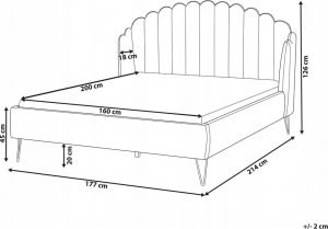 Beliani Łóżko tapicerowane 160 x 200 cm beżowe AMBILLOU 12