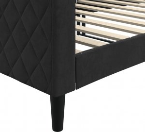 vidaXL vidaXL Łóżko dzienne, czarne, 90x200 cm, obite aksamitem 6