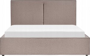 Beliani Łóżko z pojemnikiem tapicerowane 160 x 200 cm beżowoszare MOISSAC 5