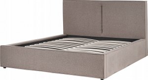 Beliani Łóżko z pojemnikiem tapicerowane 160 x 200 cm beżowoszare MOISSAC 6