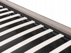 Beliani Łóżko z pojemnikiem tapicerowane 160 x 200 cm beżowoszare MOISSAC 10