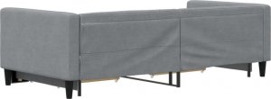 vidaXL vidaXL Sofa rozsuwana z szufladami, jasnoszara, 90x200 cm, tkanina 5