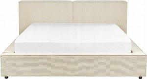 Beliani Łóżko sztruksowe 160 x 200 cm beżowe LINARDS 5