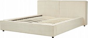 Beliani Łóżko sztruksowe 160 x 200 cm beżowe LINARDS 6