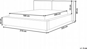 Beliani Łóżko tapicerowane 180 x 200 cm szare LINARDS 4