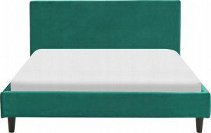 Beliani Łóżko tapicerowane 140 x 200 cm ciemnozielone FITOU 4
