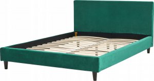 Beliani Łóżko tapicerowane 140 x 200 cm ciemnozielone FITOU 5