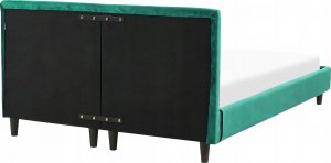 Beliani Łóżko tapicerowane 140 x 200 cm ciemnozielone FITOU 6