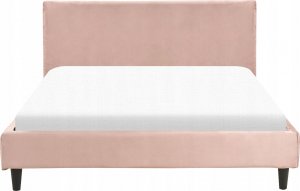 Beliani Łóżko tapicerowane 140 x 200 cm różowe FITOU 5
