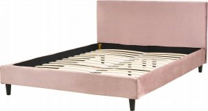 Beliani Łóżko tapicerowane 140 x 200 cm różowe FITOU 6
