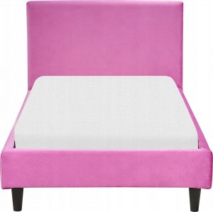 Beliani Łóżko welurowe 90 x 200 cm fuksjowe FITOU 6