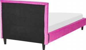 Beliani Łóżko welurowe 90 x 200 cm fuksjowe FITOU 7