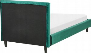 Beliani Łóżko welurowe 90 x 200 cm ciemnozielone FITOU 6