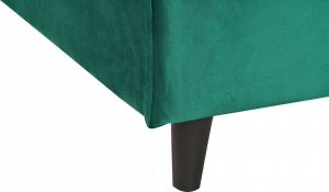 Beliani Łóżko welurowe 90 x 200 cm ciemnozielone FITOU 9