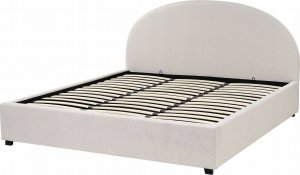 Beliani Łóżko z pojemnikiem tapicerowane 180 x 200 cm złamana biel VAUCLUSE 6