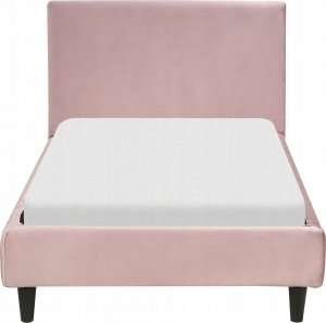Beliani Łóżko welurowe 90 x 200 cm różowe FITOU 6