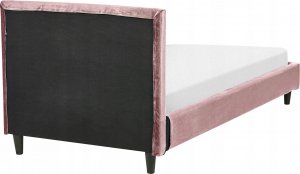 Beliani Łóżko welurowe 90 x 200 cm różowe FITOU 7