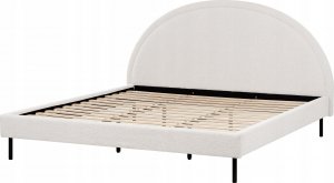 Beliani Łóżko boucle 180 x 200 cm białe MARGUT 5