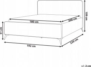 Beliani Łóżko tapicerowane 180 x 200 cm beżowe VALOGNES 13