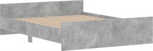 vidaXL vidaXL Rama łóżka z wezgłowiem i zanóżkiem, szarość betonu, 160x200 cm 3