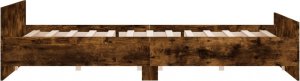 vidaXL vidaXL Rama łóżka z wezgłowiem i zanóżkiem, przydymiony dąb, 180x200cm 5
