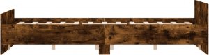 vidaXL vidaXL Rama łóżka z wezgłowiem i zanóżkiem, przydymiony dąb, 140x200cm 5