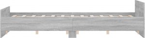 vidaXL vidaXL Rama łóżka z wezgłowiem i zanóżkiem, szary dąb, 160x200 cm 5