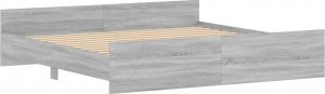 vidaXL vidaXL Rama łóżka z wezgłowiem i zanóżkiem, szary dąb, 180x200 cm 3