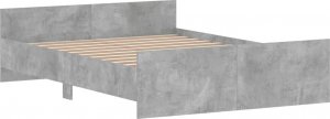 vidaXL vidaXL Rama łóżka z wezgłowiem i zanóżkiem, szarość betonu, 135x190 cm 3