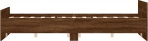 vidaXL vidaXL Rama łóżka z wezgłowiem i zanóżkiem, brązowy dąb, 135x190 cm 5
