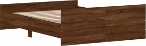 vidaXL vidaXL Rama łóżka z wezgłowiem i zanóżkiem, brązowy dąb, 135x190 cm 6