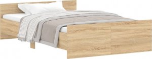 vidaXL vidaXL Rama łóżka z wezgłowiem i zanóżkiem, dąb sonoma, 120x190 cm 2