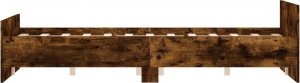 vidaXL vidaXL Rama łóżka z wezgłowiem i zanóżkiem, przydymiony dąb, 135x190cm 5