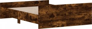 vidaXL vidaXL Rama łóżka z wezgłowiem i zanóżkiem, przydymiony dąb, 135x190cm 6
