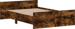 vidaXL vidaXL Rama łóżka z wezgłowiem i zanóżkiem, przydymiony dąb, 120x190cm 3