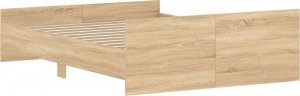 vidaXL vidaXL Rama łóżka z wezgłowiem i zanóżkiem, dąb sonoma, 135x190 cm 6