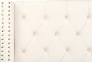 Beliani Łóżko welurowe 140 x 200 cm złamana biel LUBBON 5