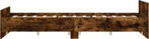 vidaXL vidaXL Rama łóżka z wezgłowiem i zanóżkiem, przydymiony dąb, 150x200cm 5