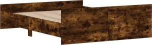 vidaXL vidaXL Rama łóżka z wezgłowiem i zanóżkiem, przydymiony dąb, 150x200cm 6