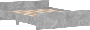 vidaXL vidaXL Rama łóżka z wezgłowiem i zanóżkiem, szarość betonu, 150x200 cm 3