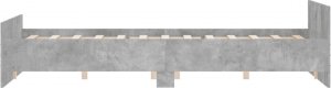 vidaXL vidaXL Rama łóżka z wezgłowiem i zanóżkiem, szarość betonu, 150x200 cm 5