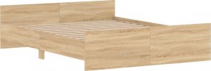 vidaXL vidaXL Rama łóżka z wezgłowiem i zanóżkiem, dąb sonoma, 150x200 cm 3