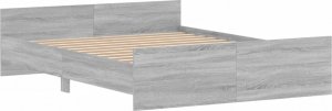 vidaXL vidaXL Rama łóżka z wezgłowiem i zanóżkiem, szary dąb, 150x200 cm 3