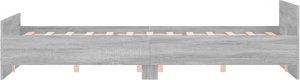 vidaXL vidaXL Rama łóżka z wezgłowiem i zanóżkiem, szary dąb, 150x200 cm 5