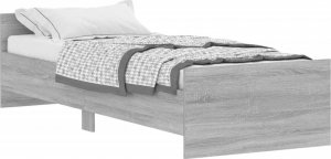 vidaXL vidaXL Rama łóżka, szary dąb sonoma 75x190 cm, materiał drewnopochodny 2
