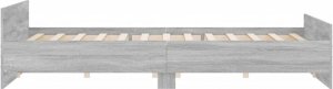 vidaXL vidaXL Rama łóżka z wezgłowiem i zanóżkiem, szary dąb, 200x200 cm 5