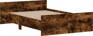 vidaXL vidaXL Rama łóżka z wezgłowiem i zanóżkiem, przydymiony dąb, 120x200cm 3